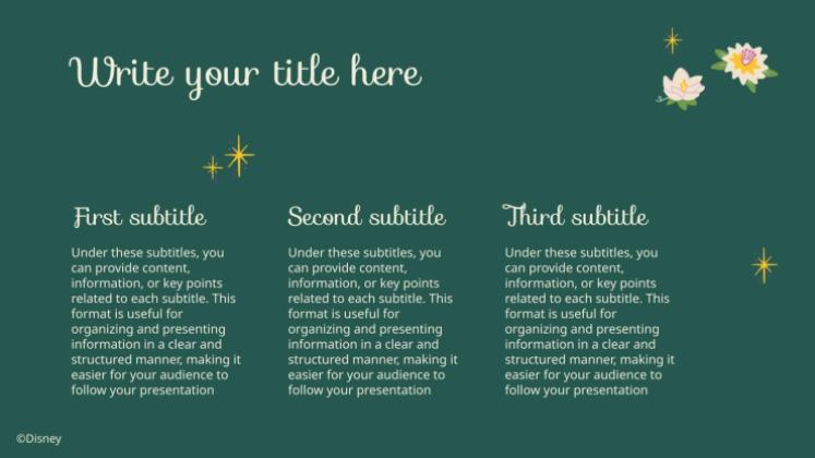 Plantilla de presentación Tiana y el sapo