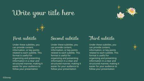 Plantilla de presentación Tiana y el sapo