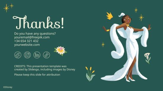 Plantilla de presentación Tiana y el sapo