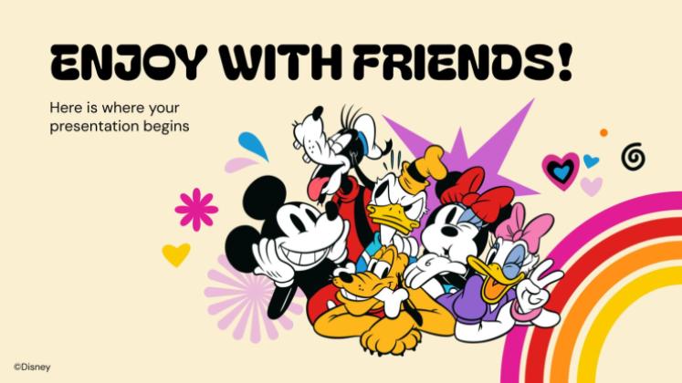 Plantilla de presentación Mickey Mouse y sus amigos