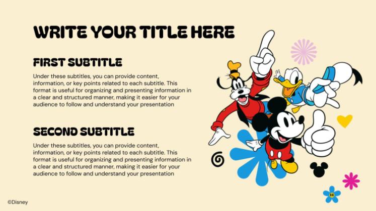 Plantilla de presentación Mickey Mouse y sus amigos