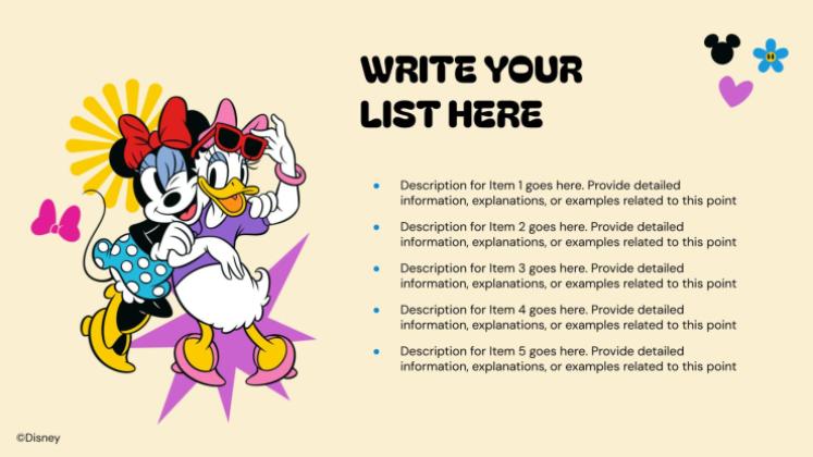 Plantilla de presentación Mickey Mouse y sus amigos