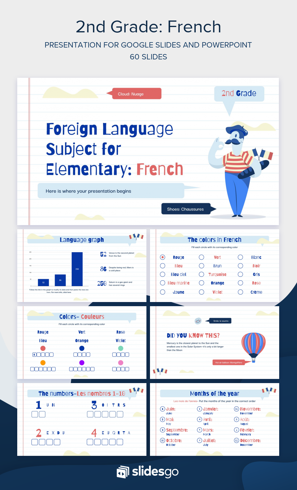 Foreign Language for Elementary: French | Google Slides & PPT