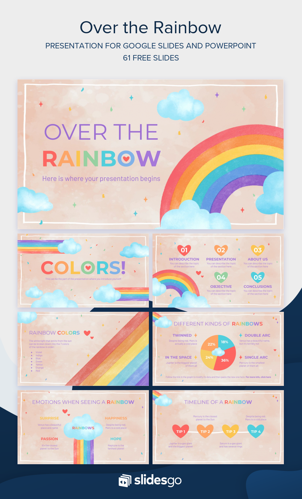 Over the Rainbow Google Slides & PowerPoint template