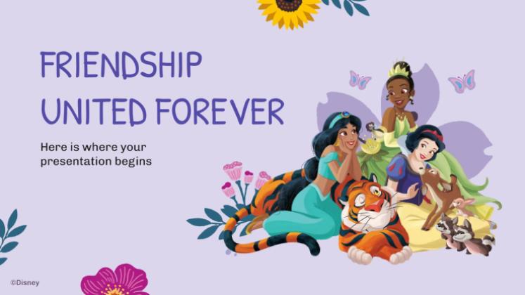 Modelo de apresentação Disney Princesa: Amigas para Sempre