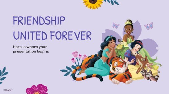 Modelo de apresentação Disney Princesa: Amigas para Sempre