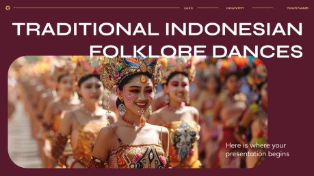Traditionelle indonesische Folkloretänze Präsentationsvorlage