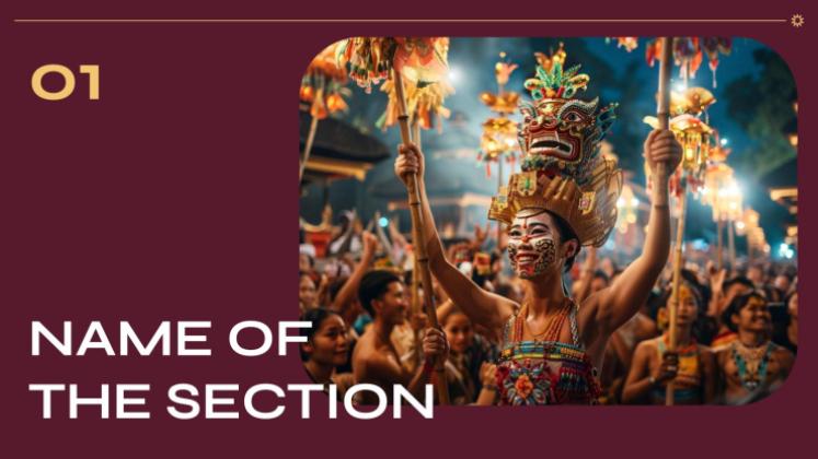 Traditionelle indonesische Folkloretänze Präsentationsvorlage