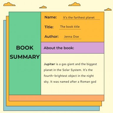 다채로운 도서 보고서 프레젠테이션 템플릿