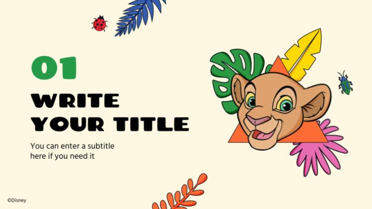 Plantilla de presentación El Rey León: Colorido