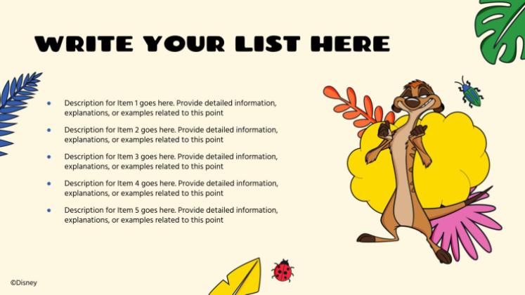 Plantilla de presentación El Rey León: Colorido