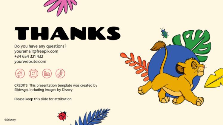 Plantilla de presentación El Rey León: Colorido