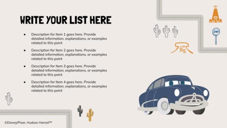 Plantilla de presentación Cars