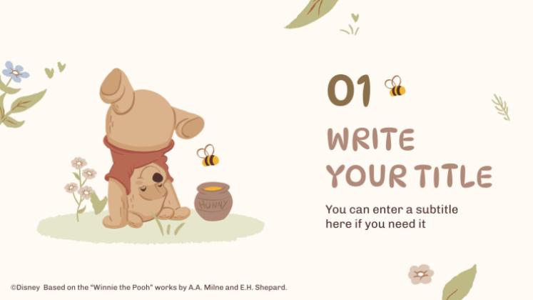 Modelo de apresentação Ursinho Pooh retrô