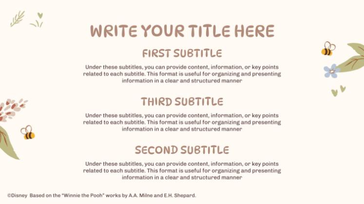 Modelo de apresentação Ursinho Pooh retrô