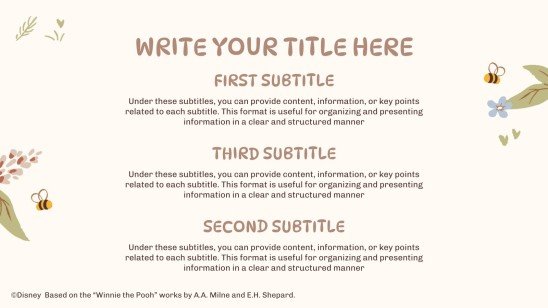 Modelo de apresentação Ursinho Pooh retrô