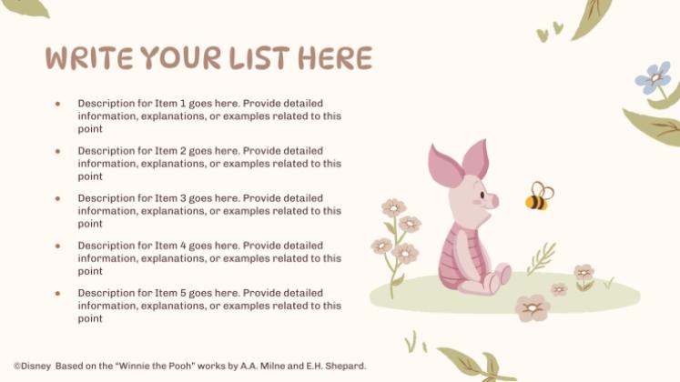 Modelo de apresentação Ursinho Pooh retrô