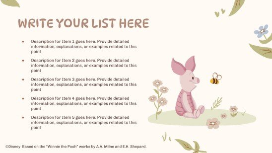 Modelo de apresentação Ursinho Pooh retrô