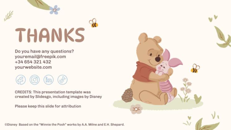 Modelo de apresentação Ursinho Pooh retrô