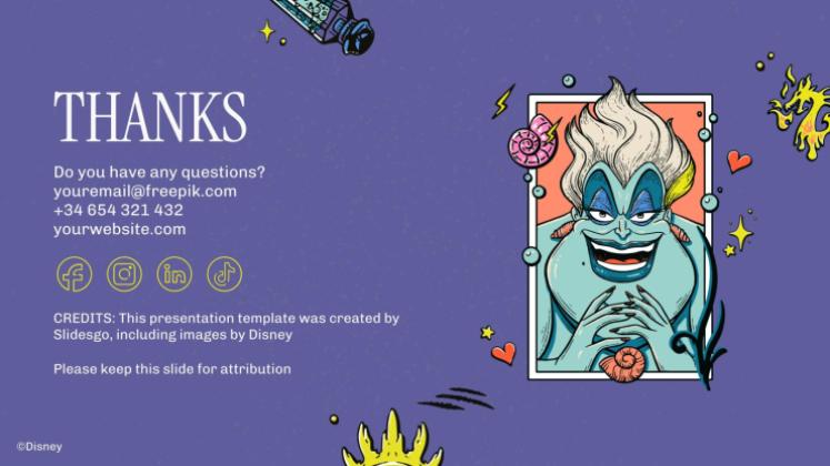 Plantilla de presentación Villanos Disney: Estilo hecho a mano