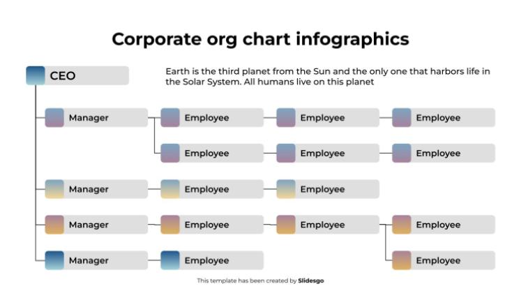 Infographies d'organigrammes d'entreprise Modèles de présentation