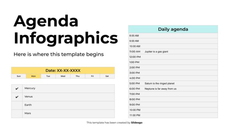 Modelo de apresentação Infográficos da Agenda