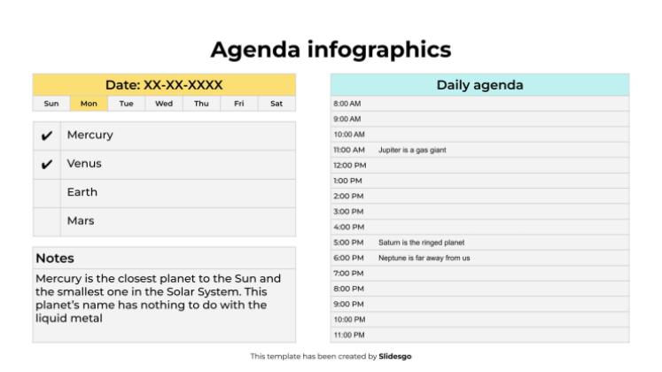 Modelo de apresentação Infográficos da Agenda