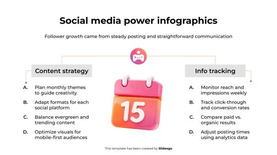Infographie sur le pouvoir des médias sociaux Modèles de présentation
