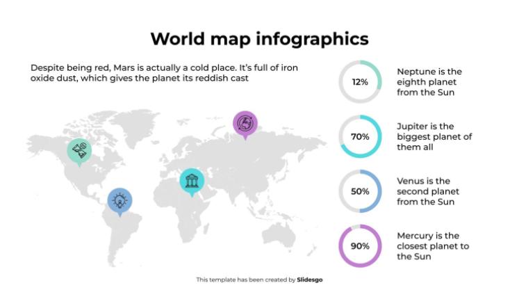 Weltkarten-Infografiken Präsentationsvorlage