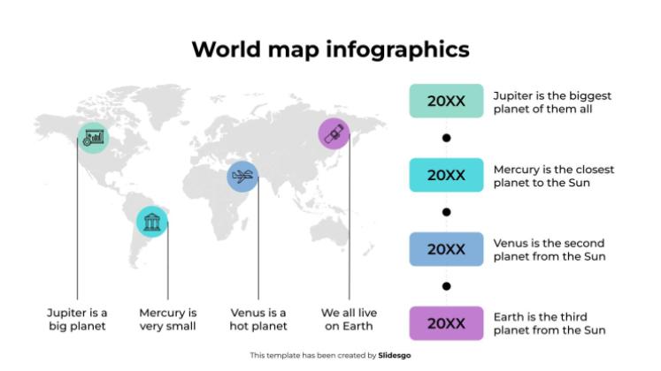 Weltkarten-Infografiken Präsentationsvorlage