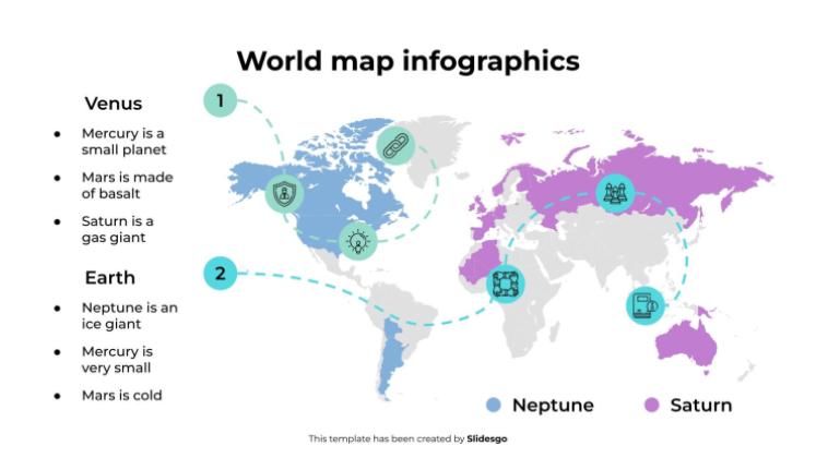 Weltkarten-Infografiken Präsentationsvorlage