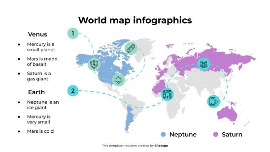 Weltkarten-Infografiken Präsentationsvorlage