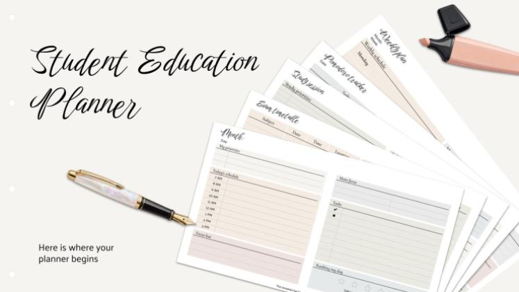 Academic Weekly Planner presentation template 