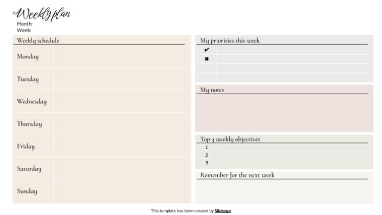 Academic Weekly Planner presentation template 