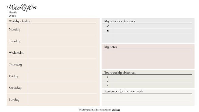 Academic Weekly Planner presentation template 