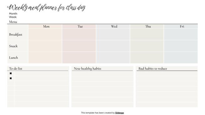 Academic Weekly Planner presentation template 