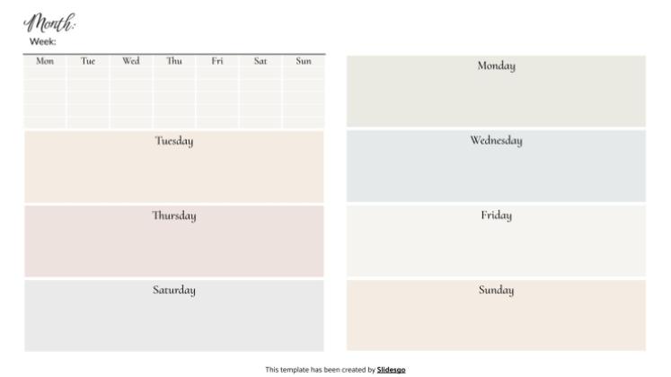 Academic Weekly Planner presentation template 