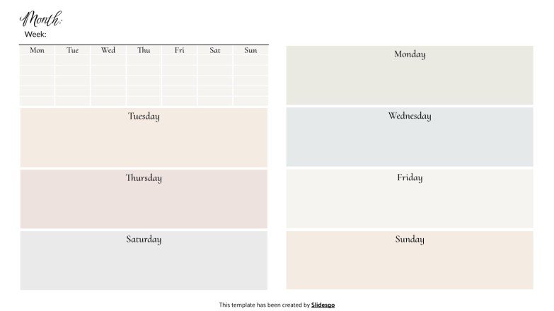 Academic Weekly Planner presentation template 