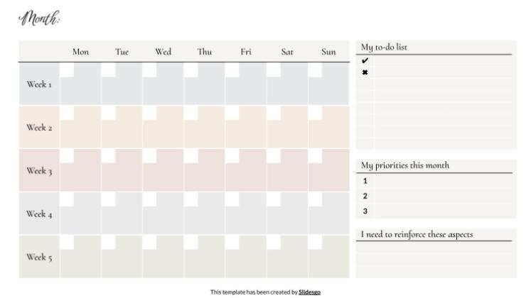 Academic Weekly Planner presentation template 