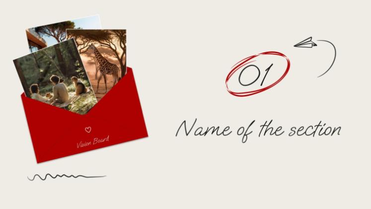 Inspiring Vision Board presentation template 