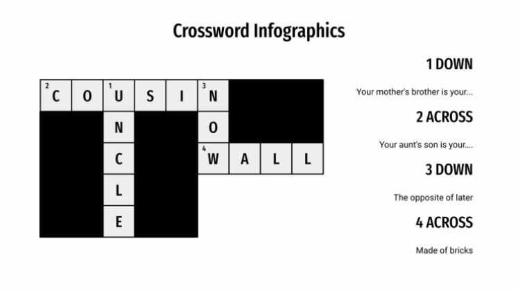 Crossword Infographics presentation template 