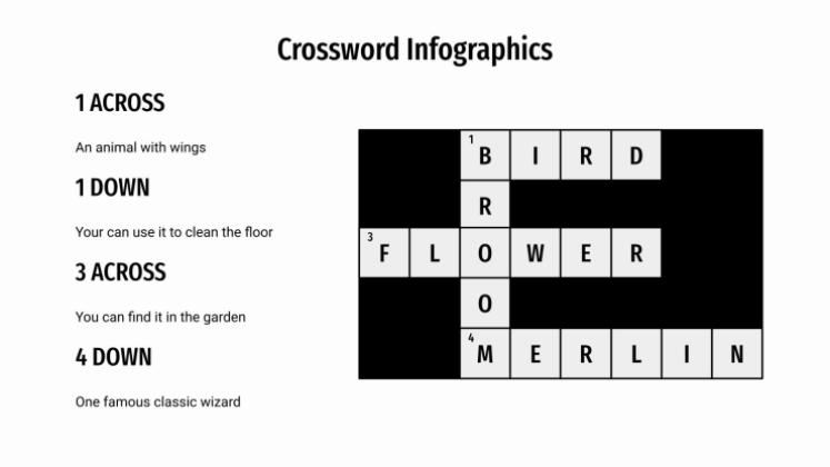 Crossword Infographics presentation template 