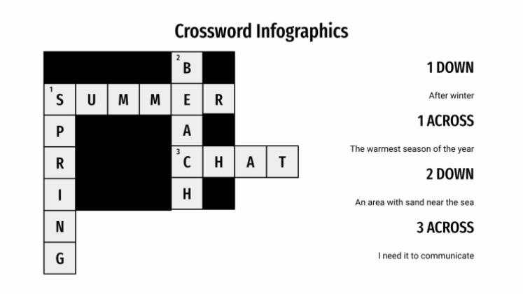 Crossword Infographics presentation template 
