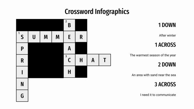 Crossword Infographics presentation template 