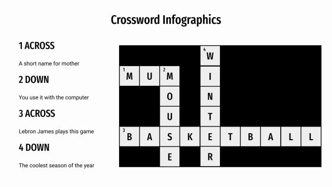 Crossword Infographics presentation template 