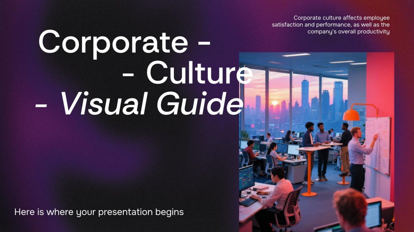 Corporate Culture Visual Guide presentation template.