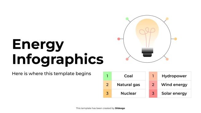 Modelo de apresentação Infográficos de energia