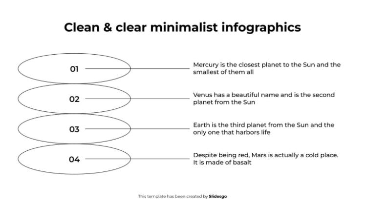 Infographies minimalistes claires et nettes Modèles de présentation