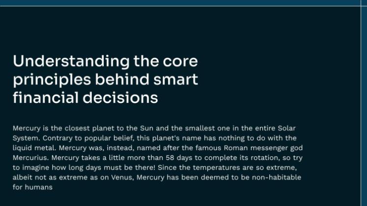 금융 교육 프레젠테이션 템플릿