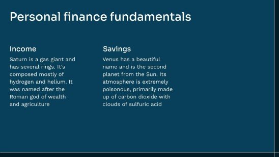 금융 교육 프레젠테이션 템플릿